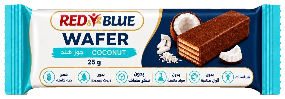 RED AND BLUE Wafer Coconut, 25g pack